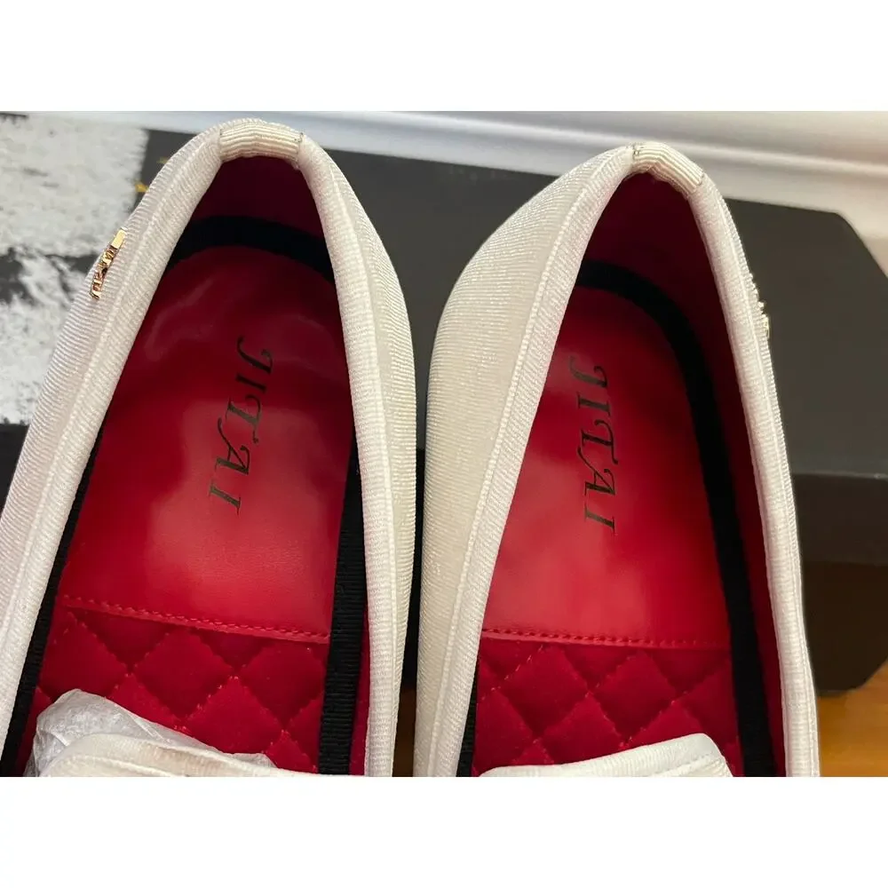 JITAI Luxury Men Shoes White Loafers Size 11